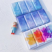 AOOKMIYA Starry 52Pcs Half Pans Watercolor Oil Paint Tins Box Empty Palette Acrylic Paint Storage Tray Paint Box Painting Art Suppliers