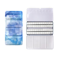 AOOKMIYA Starry 52Pcs Half Pans Watercolor Oil Paint Tins Box Empty Palette Acrylic Paint Storage Tray Paint Box Painting Art Suppliers