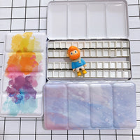 AOOKMIYA Starry 52Pcs Half Pans Watercolor Oil Paint Tins Box Empty Palette Acrylic Paint Storage Tray Paint Box Painting Art Suppliers