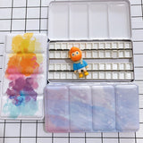AOOKMIYA Starry 52Pcs Half Pans Watercolor Oil Paint Tins Box Empty Palette Acrylic Paint Storage Tray Paint Box Painting Art Suppliers