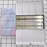 AOOKMIYA Starry 52Pcs Half Pans Watercolor Oil Paint Tins Box Empty Palette Acrylic Paint Storage Tray Paint Box Painting Art Suppliers