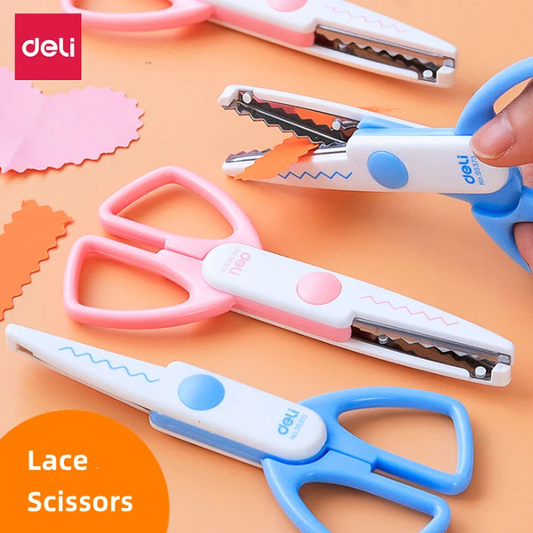 Students DIY Craft Scissors Zig Zag Lace Scissors Safty Design for