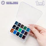 Super Vision Mini 1/2ml Layered Watercolor Paint Sample Handmand 15 Colors Artist Mineral Water Color for Painting Art Suppliers
