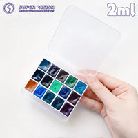 Super Vision Mini 1/2ml Layered Watercolor Paint Sample Handmand 15 Colors Artist Mineral Water Color for Painting Art Suppliers