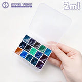 Super Vision Mini 1/2ml Layered Watercolor Paint Sample Handmand 15 Colors Artist Mineral Water Color for Painting Art Suppliers
