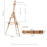 Suporte monocromático para tripé de madeira de faia, cavalete de dupla utilização, ajustável, dobrável, suporte para pintura, portátil, profissão, viagem