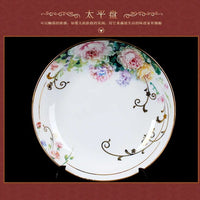 AOOKMIYA Tableware set wholesale Jingdezhen Ceramic tableware 60 head fog to see flowers European tableware Dish Set customization