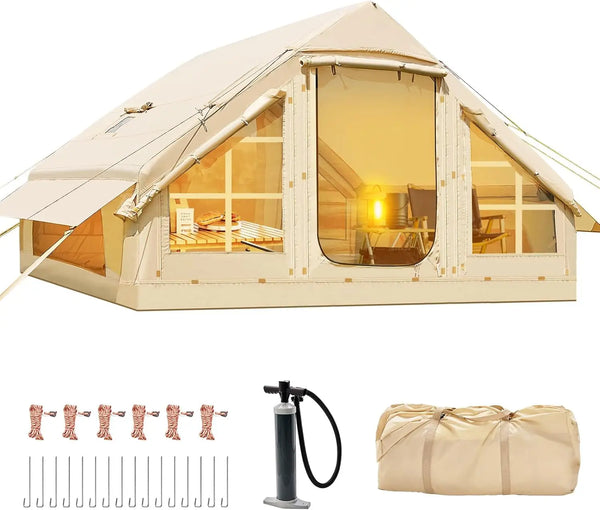 Tents for Camping, Blow Up Tent with Hand Pump, Easy Setup Inflatable Tent House, Waterproof Oxford Air Tent for Camping Adult,
