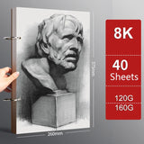 Thick Loose-Leaf Professional Sketchbook, Notepad, Art Pencil, Desenho Suprimentos, Papel, 32K, 16K, 8K, A4, A5, 160g