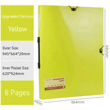 Transparent Poly Pocket File Folder A1 Paper Organizer Display Book Folder For Large Poster Art Drawings Document Organizer