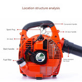 Two-Stroke Gasolina Air Blower para Jardim, Folha de gasolina, Snow Blower, canteiro de obras, soprando poeira