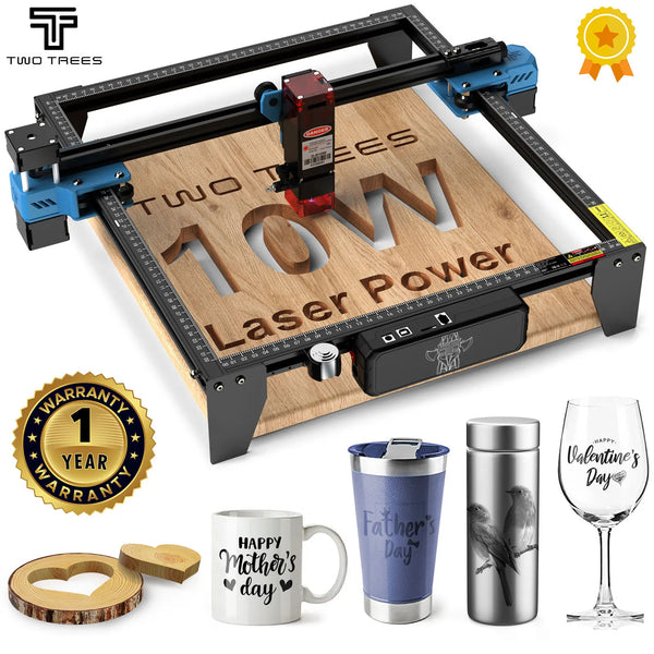 TwoTrees Laser Engraver TTS-55Pro or TTS-10 Pro Stainless Steel DIY Logo Printer Metal Laser Engraving Machine CNC Wood Cutting