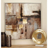 US  1- Panel Abstract Framed Wall Art with Silver Frame 40 in. x 40 in.