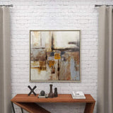 US  1- Panel Abstract Framed Wall Art with Silver Frame 40 in. x 40 in.