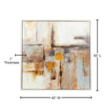US  1- Panel Abstract Framed Wall Art with Silver Frame 40 in. x 40 in.