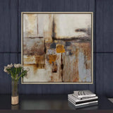 US  1- Panel Abstract Framed Wall Art with Silver Frame 40 in. x 40 in.