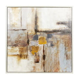 US  1- Panel Abstract Framed Wall Art with Silver Frame 40 in. x 40 in.
