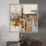 US  1- Panel Abstract Framed Wall Art with Silver Frame 40 in. x 40 in.