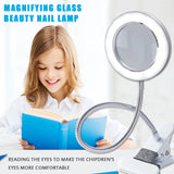 USB Table Lamp LED Study Table Light with Clip Makeup Beauty Desk Lamp Magnifying Glass Circle Desk Light Bedroom Dormitory