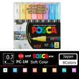 Uni Posca-Acrílico Marcadores Set, Marcadores, Art Marcador Canetas para Pintura de Rocha, Tecido Graffiti, Artistas Crafters Manga, 5 PCs, 8 PCs, 12 PCs, 16PCs