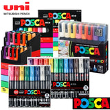 Uni Posca-Acrílico Marcadores Set, Marcadores, Art Marcador Canetas para Pintura de Rocha, Tecido Graffiti, Artistas Crafters Manga, 5 PCs, 8 PCs, 12 PCs, 16PCs