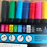 Uni Posca-Acrílico à base de água tinta caneta marcador, Fine Point pintura, desenho e canetas Graffiti, 8 cores, 0.9-1.3mm, PC-3M, 8C