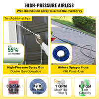 AOOKMIYA VEVOR Commercial Airless Paint Sprayer with Cart 1500W 4L/Min Electric Painting Machine for Home Interior Exterior Wall Spraying