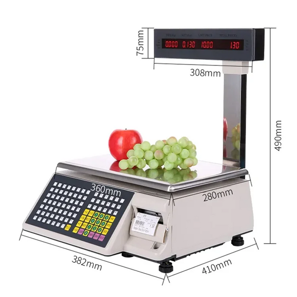 Veidt Weighing TM-Ab Digital Price Computing Scale 30 kg Fruit Vegetable Platform Label Cash Register Scale with Printer