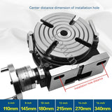 Vertical e Horizontal dupla finalidade fresadora, 100 milímetros tabela de trabalho, 360 ° para indexação perfuração