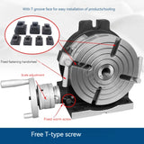 Vertical e Horizontal dupla finalidade fresadora, 100 milímetros tabela de trabalho, 360 ° para indexação perfuração