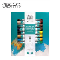WINSOR&NEWTON 24/18/12 Color 10ML Acrylic Pigment Set Fabric Textile Paint Brightly Colored Craft Paints Drawing Supplies