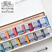 WINSOR&NEWTON Cotman 16 colors  solid Watercolor Paint  Pigment Set