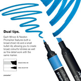 WINSOR&NEWTON Professional Promarker Pen 6/12 Colors Double-side(round toe and oblique) Drawing Design Marker Pen