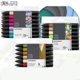 WINSOR & NEWTON Promarker 6/12/24/48/96 Colors Set Twin/ Double Tip Alcohol Based Marker Pens Design Pro Marker For Artists