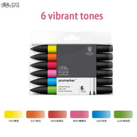 WINSOR & NEWTON Promarker 6/12/24/48/96 Colors Set Twin/ Double Tip Alcohol Based Marker Pens Design Pro Marker For Artists