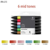 WINSOR & NEWTON Promarker 6/12/24/48/96 Colors Set Twin/ Double Tip Alcohol Based Marker Pens Design Pro Marker For Artists