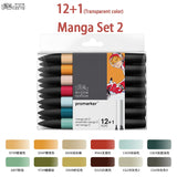 WINSOR & NEWTON Promarker 6/12/24/48/96 Colors Set Twin/ Double Tip Alcohol Based Marker Pens Design Pro Marker For Artists