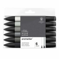 WINSOR & NEWTON Promarker Set Twin Tip Alcohol Based Marker Pens 6 Colors & 12 Colors Design Professional Marker For Artists