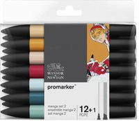 WINSOR & NEWTON Promarker Set Twin Tip Alcohol Based Marker Pens 6 Colors & 12 Colors Design Professional Marker For Artists