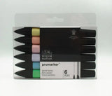 WINSOR & NEWTON Promarker Set Twin Tip Alcohol Based Marker Pens 6 Colors & 12 Colors Design Professional Marker For Artists