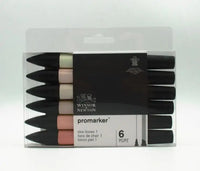 WINSOR & NEWTON Promarker Set Twin Tip Alcohol Based Marker Pens 6 Colors & 12 Colors Design Professional Marker For Artists