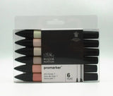 WINSOR & NEWTON Promarker Set Twin Tip Alcohol Based Marker Pens 6 Colors & 12 Colors Design Professional Marker For Artists