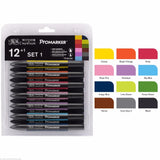 WINSOR & NEWTON Promarker Set Twin Tip Alcohol Based Marker Pens 6 Colors & 12 Colors Design Professional Marker For Artists