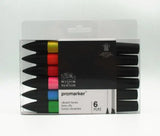 WINSOR & NEWTON Promarker Set Twin Tip Alcohol Based Marker Pens 6 Colors & 12 Colors Design Professional Marker For Artists