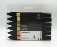 WINSOR & NEWTON Promarker Set Twin Tip Alcohol Based Marker Pens 6 Colors & 12 Colors Design Professional Marker For Artists