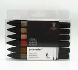 WINSOR & NEWTON Promarker Set Twin Tip Alcohol Based Marker Pens 6 Colors & 12 Colors Design Professional Marker For Artists