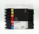 WINSOR & NEWTON Promarker Set Twin Tip Alcohol Based Marker Pens 6 Colors & 12 Colors Design Professional Marker For Artists