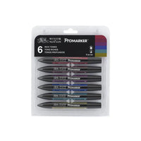 WINSOR & NEWTON Promarker Set Twin Tip Alcohol Based Marker Pens 6 Colors & 12 Colors Design Professional Marker For Artists