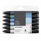 WINSOR & NEWTON Promarker Set Twin Tip Alcohol Based Marker Pens 6 Colors & 12 Colors Design Professional Marker For Artists