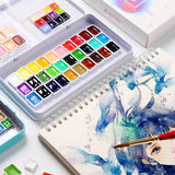 WINSOR&NEWTON Solid Pigment Watercolor Paint 8/12/24/36/45 Color Cotman Senior Water color Art Drawing Supplies Half Pans  Mini